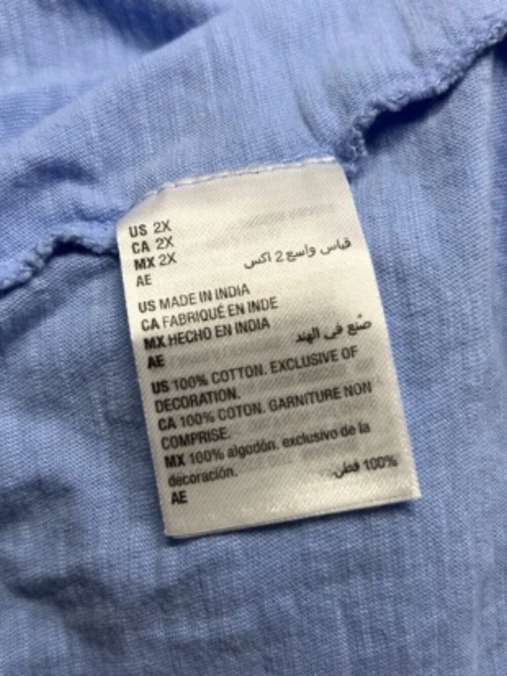 Style & Co Light Blue Embroidered Cotton Blouse 2X Long Sleeve Boho Peasant Top - Picture 3 of 4